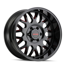 Cargar imagen en el visor de la galería, Mayhem 8110 Tripwire 20x10 / 6x139.7 BP / -19mm Offset / 106mm Hub Black w/ Prism Red Wheel