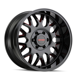 Mayhem 8110 Tripwire 20x9 / 5x139.7 BP / 0mm Offset / 87.1mm Hub Black w/ Prism Red Wheel