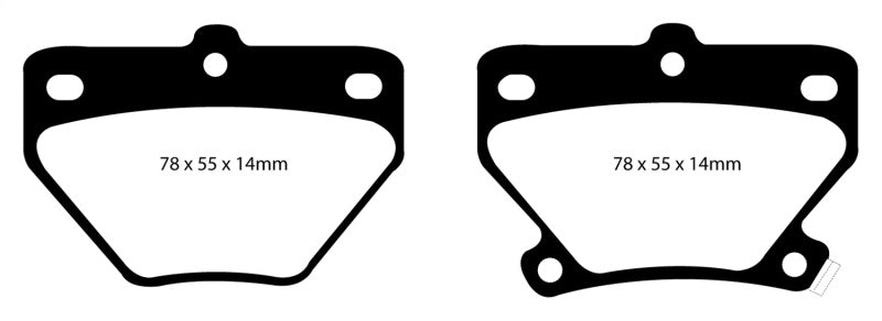 EBC 02-08 Pontiac Vibe 1.8 GT Pastillas de freno traseras Yellowstuff