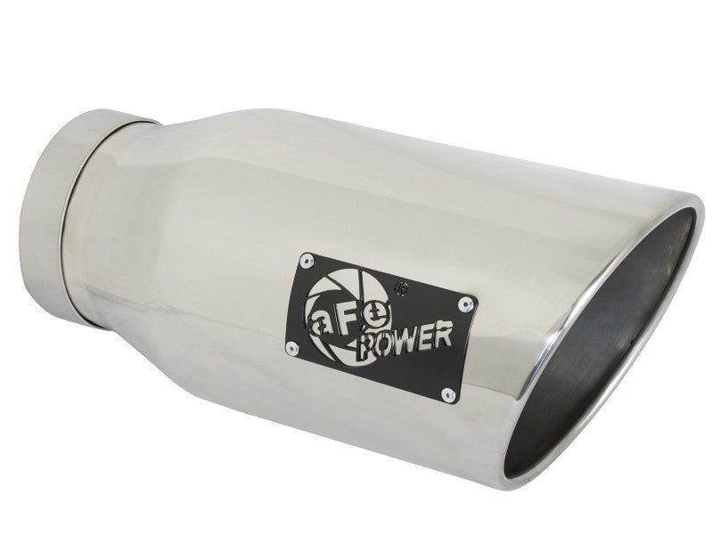 aFe ATLAS Sistema de escape trasero DPF de acero de alumbre de 5 pulgadas con punta pulida 19-20 camionetas diésel Ram L6-6.7L (td)