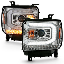 Cargar imagen en el visor de la galería, ANZO 2016-2019 Gmc Sierra 1500 Proyector Faro estilo tablón cromado con señal ámbar secuencial