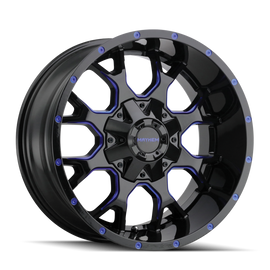 Mayhem 8015 Warrior 17x9 / 8x165.1 BP / -12mm Offset / 130.8mm Hub Black w/ Prism Blue Wheel