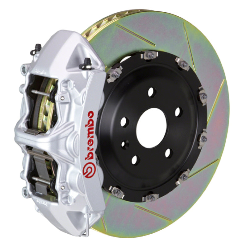 Brembo 08-09 G8 Delantero GT BBK 6 Pistón Fundido 365x34 2pc Rotor Ranurado Tipo 1-Plata