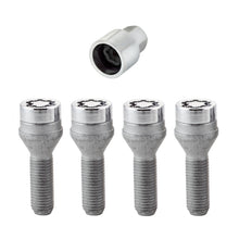 Cargar imagen en el visor de la galería, McGard Wheel Lock Bolt Set - 4pk. (Cone Seat) M12X1.5 / 17mm Hex / 31.7mm Shank Length - Chrome