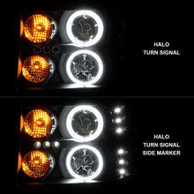 Cargar imagen en el visor de la galería, ANZO 2007-2013 Gmc Sierra 1500 Faros delanteros con proyector con halo negro