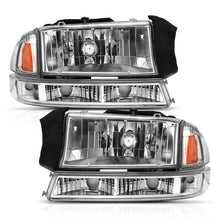 Cargar imagen en el visor de la galería, ANZO 1997-2004 Dodge Dakota Crystal Juego de faros delanteros cromado ámbar