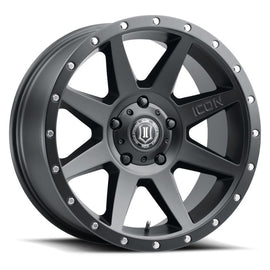 ICON Rebound 20x9 6x135 16mm Offset 5.625in BS Rueda negra satinada
