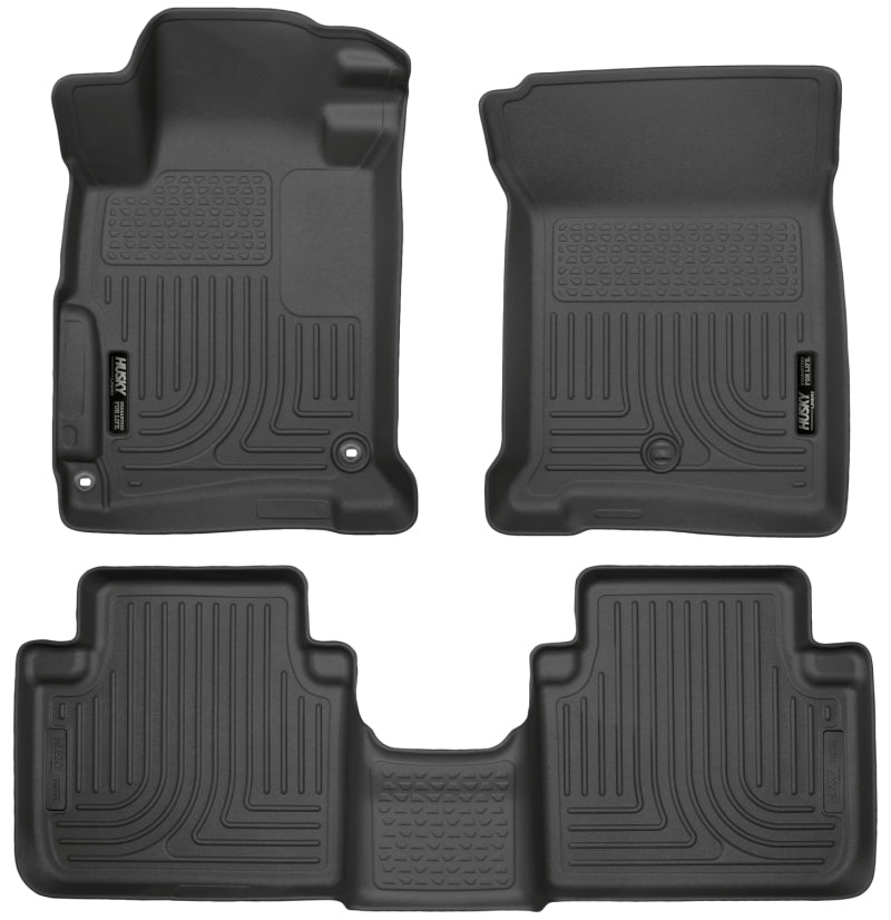 Husky Liners 2013 Honda Accord WeatherBeater Revestimientos negros para el piso del asiento delantero y segundo (solo sedán de 4 puertas)