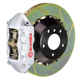 Brembo 03-09 Range Rover trasero GT BBK 4 pistones fundido 380x28 2 piezas rotor ranurado tipo 1-plata