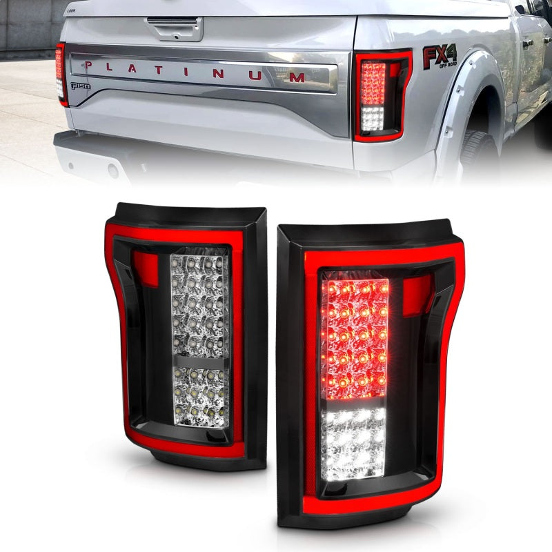 ANZO 2015-2016 Ford F-150 luces traseras LED rojo/transparente