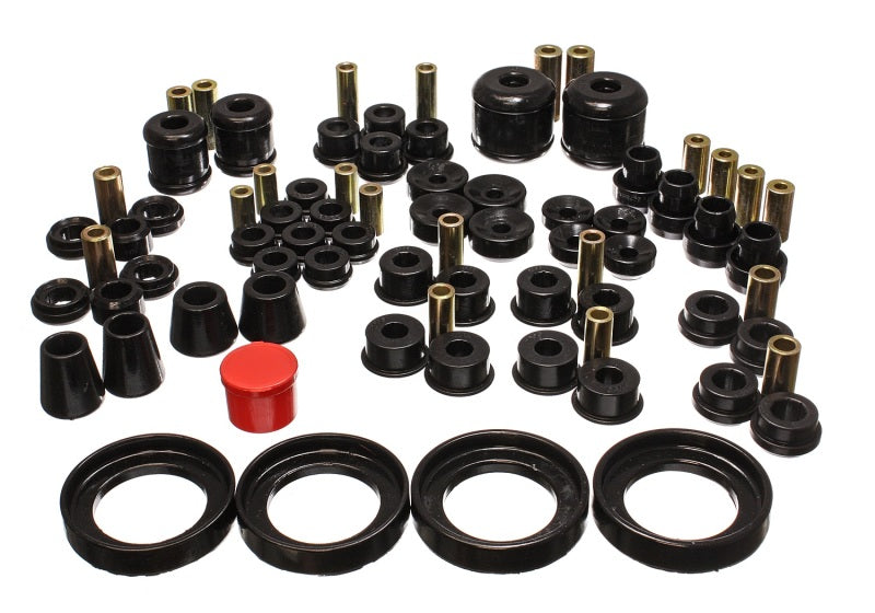 Energy Suspensión 97-01 Honda Prelude (solo tipo SH) Juego de bujes maestros Hyper-Flex negros