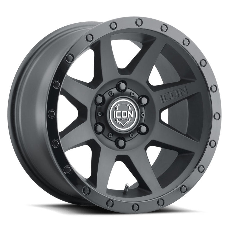 ICON Rebound 17x8.5 6x5.5 0mm Offset 4.75in BS 106.1mm Diámetro Doble Rueda Negra