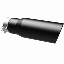 Cargar imagen en el visor de la galería, MagnaFlow Tip Stainless Black Coated Single Wall Round Single Outlet 5in Dia 3.5in Inlet 14.5in L