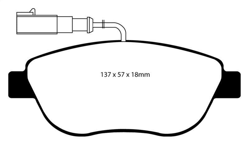 Pastillas de freno delanteras EBC 12+ Fiat 500 1.4 Turbo Abarth Greenstuff