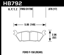 Cargar imagen en el visor de la galería, Pastillas de freno traseras Hawk 15 Ford F-150 HPS 5.0