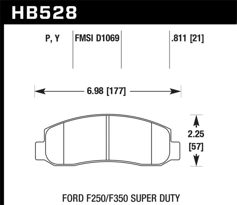 Hawk 05-11 F-250/F-350 Super Duty Pickup / 11 F-550 Super Duty Pickup Pastillas de freno delanteras LTS Street