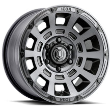 Cargar imagen en el visor de la galería, ICON Thrust 17x8.5 5x5 -6mm Offset 4.5in BS Rueda de tinte negro satinado ahumado