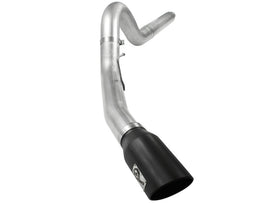 aFe Atlas Sistema de escape de acero aluminizado con respaldo DPF de 5 pulgadas, camionetas Ford Diesel 08-10 V8-6.4L (td) Punta negra