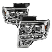 Cargar imagen en el visor de la galería, Xtune Ford F150 09-14 Projector Headlights Halogen Model Only LED Halo Chrome PRO-JH-FF15009-CFB-C