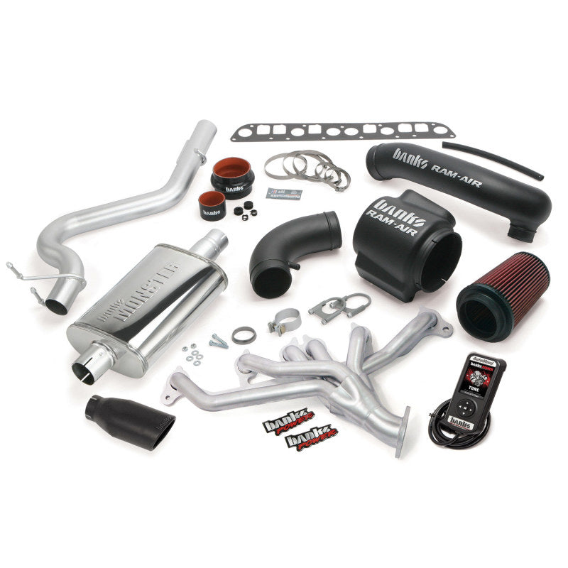 Banks Power 98-99 Jeep 4.0L Wrangler PowerPack System - Escape único SS con punta negra