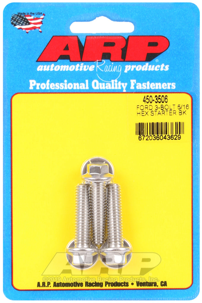 Kit de pernos de arranque hexagonales ARP Ford SS de 3 pernos y 5/16 pulg.