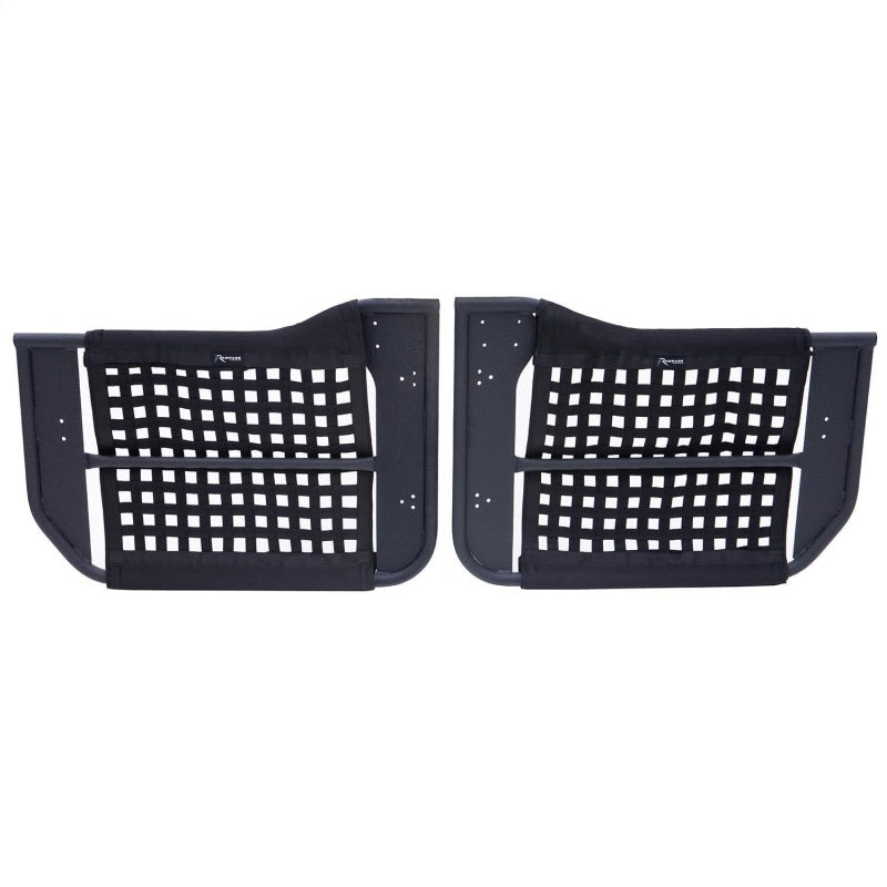 Rampage 2007-2018 Jeep Wrangler(JK) Puertas tubulares de 2 puertas con red, color negro