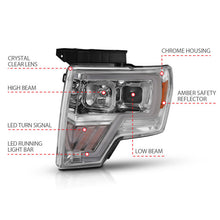 Cargar imagen en el visor de la galería, ANZO 2009-2014 Ford F-150 proyector faro cromado ámbar