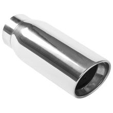 Cargar imagen en el visor de la galería, MagnaFlow Tip Stainless Double Wall Round Single Outlet Polished 4.5in DIA 3.5in Inlet 12in Length