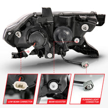 Cargar imagen en el visor de la galería, ANZO Faros delanteros proyectores Toyota Tacoma 2016-2017 con diseño estilo tablón, negro/ámbar con DRL