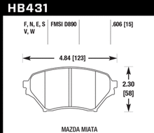 Cargar imagen en el visor de la galería, Hawk 01-05 Mazda Miata HPS 5.0 Front Brake Pads