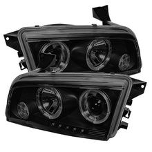 Cargar imagen en el visor de la galería, Spyder Dodge Charger 06-10 Projector Headlights Halogen- LED Halo LED Blk Smke PRO-YD-DCH05-LED-BSM