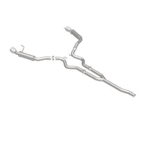 Cargar imagen en el visor de la galería, MagnaFlow Cat-Back 15-16 Ford Mustang 2.3L L4 Competition SS 3 pulgadas, parte trasera doble dividida, puntas negras de 4.5 pulgadas