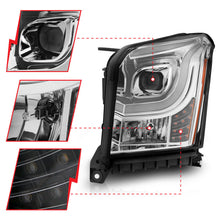 Cargar imagen en el visor de la galería, ANZO 2015-2017 GMC Yukon XL Faros delanteros con barra de luces - Cromo/Ámbar