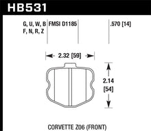 Cargar imagen en el visor de la galería, Hawk 2010-2013 Chevrolet Corvette Grand Sport HPS 5.0 Pastillas de freno delanteras