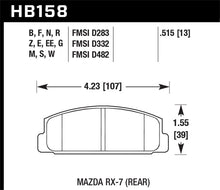 Cargar imagen en el visor de la galería, Hawk 03-05 Mazda 6 / 84-95 Mazda RX-7 DTC-30 Pastillas de freno traseras de carrera