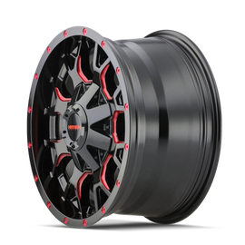 Mayhem 8015 Warrior 20x9 / 6x135 BP / 18mm Offset / 106mm Hub Black w/ Prism Red Wheel