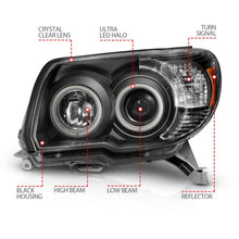 Cargar imagen en el visor de la galería, ANZO Faros delanteros proyectores Toyota 4Runner 2006-2009 con halo negro