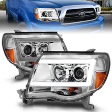 Cargar imagen en el visor de la galería, ANZO 2005-2011 Toyota Tacoma proyector faros con barra de luz carcasa cromada