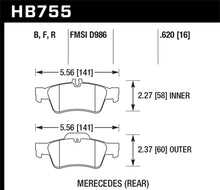 Cargar imagen en el visor de la galería, Pastillas de freno traseras Hawk 13-16 Mercedes CLS550 / 15-16 Mercedes E350 HPS Street