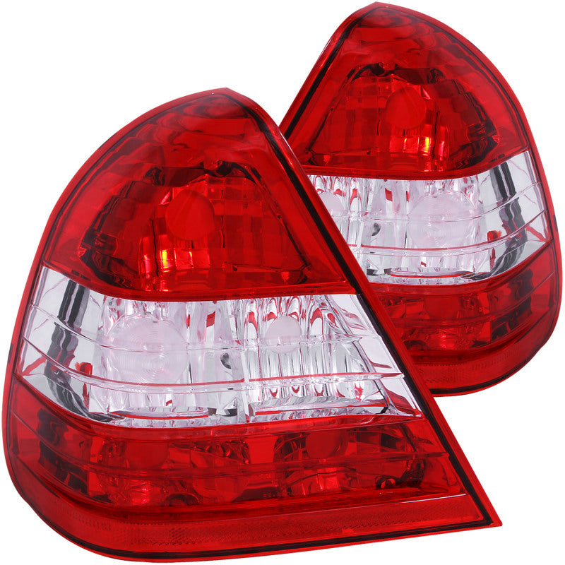 ANZO 1994-2000 Mercedes Benz Clase C W202 Luces traseras rojo/transparente