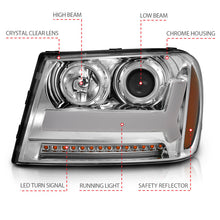 Cargar imagen en el visor de la galería, ANZO 2006-2009 Chevrolet Trailblazer Proyector Faros delanteros con diseño estilo tablón cromado con ámbar