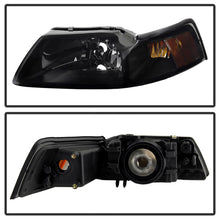 Cargar imagen en el visor de la galería, Xtune Ford MUStang 99-04 OEM Amber Headlights Black Smoked HD-JH-FM99-AM-BSM
