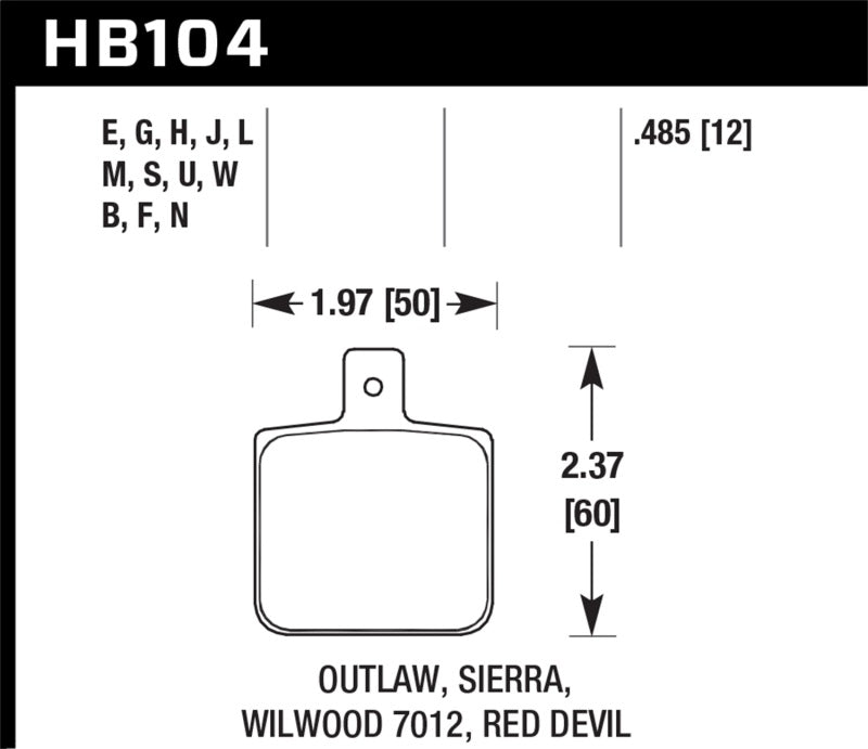 Pastillas de freno Hawk Sierra/Outlaw/Wilwood HP+ Street