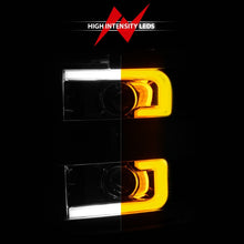 Cargar imagen en el visor de la galería, ANZO Faros delanteros proyectores 15-17 Chevrolet Silverado 2500HD / 3500HD cromados con borde cromado