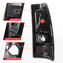 Cargar imagen en el visor de la galería, ANZO 1999-2002 Chevy Silverado 1500 luces traseras LED estilo tablón negro con lente ahumada