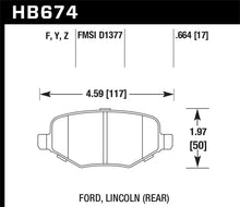 Cargar imagen en el visor de la galería, Hawk Ford Edge/Explorer/Flex/Taurus/ Lincoln MKS/MKT/MKX HPS Rear Brake Pads