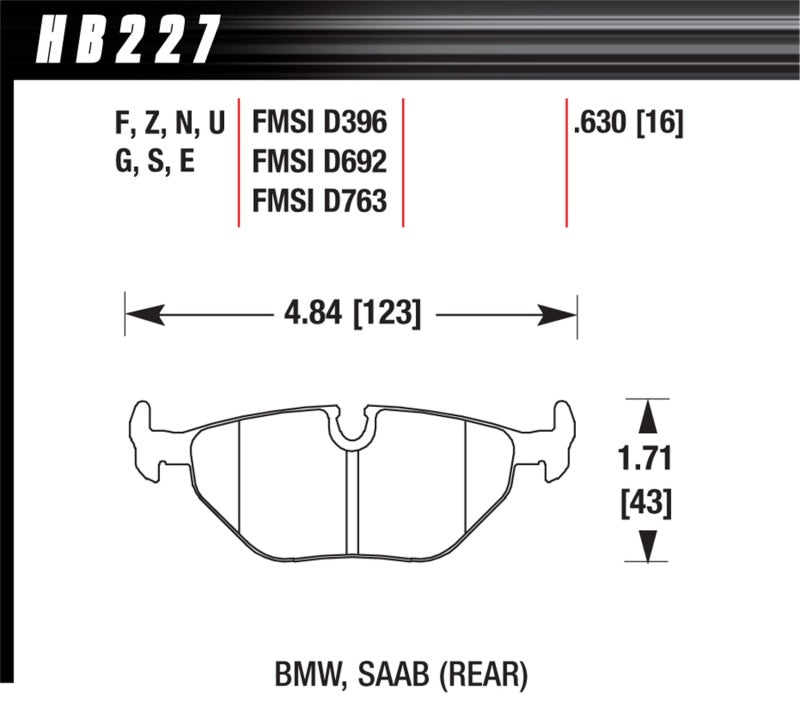 Pastillas de freno traseras Hawk 92-95 BMW 325iS / 96-02 BMW M3 DTC-70 Race