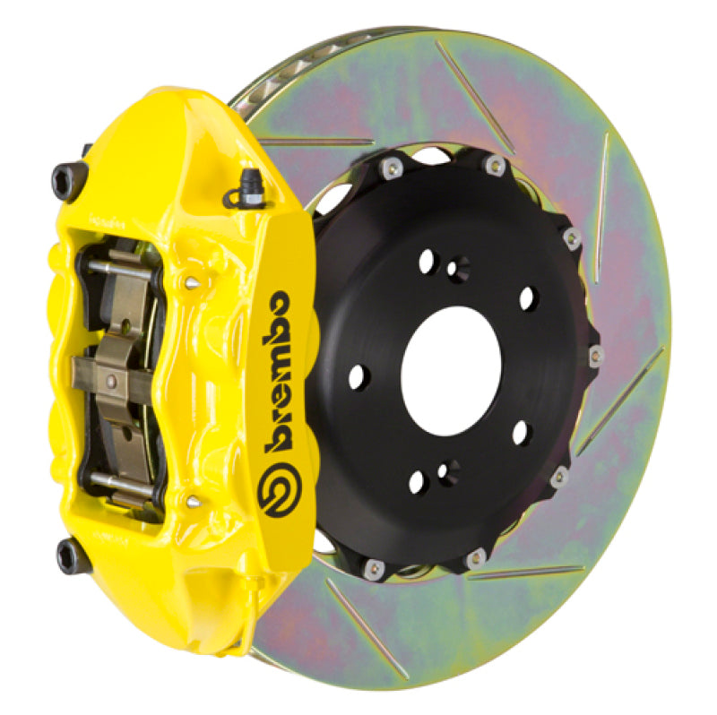 Brembo 06-09 S2000 Trasero GT BBK 4 pistones fundidos 328x28 2 piezas rotor ranurado tipo 1 - Amarillo