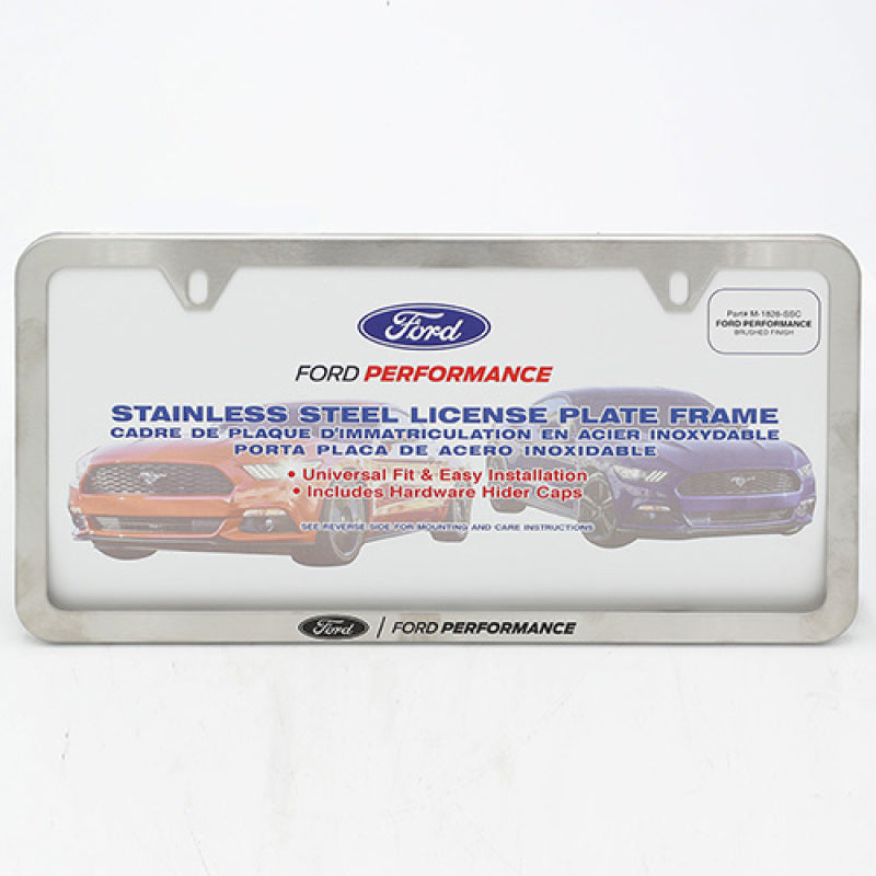 Marco para matrícula Ford Racing Slim - Acero inoxidable cepillado
