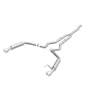 Cargar imagen en el visor de la galería, MagnaFlow Cat-Back 15-16 Ford Mustang 2.3L L4 Competition SS 3 pulgadas, parte trasera doble dividida, puntas negras de 4.5 pulgadas